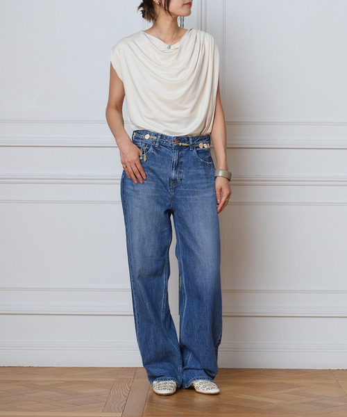 IENA LA BOUCLE(イエナラブークル)の「IENA LA BOUCLE メランジドレープカットソー(Tシャツ/カットソー・レディース・ホワイト/グレー・FREE)」の18枚目の写真