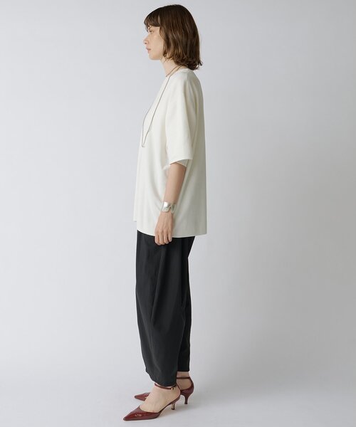 Drawing Numbers（ドローイング ナンバーズ）の「【Drawing Numbers】ユニセックスニットTシャツ（ニット/セーター・レディース・ライム/ブラック/ホワイト・38）」の8枚目の写真