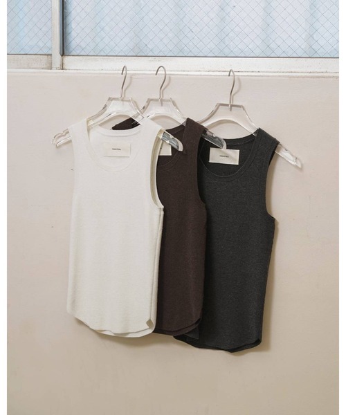 TODAYFUL（トゥデイフル）の「Roundhem Knit Tanktop 12610533（Tシャツ/カットソー・レディース・チャコールグレー/ブラウン/オフホワイト・FREE）」の5枚目の写真