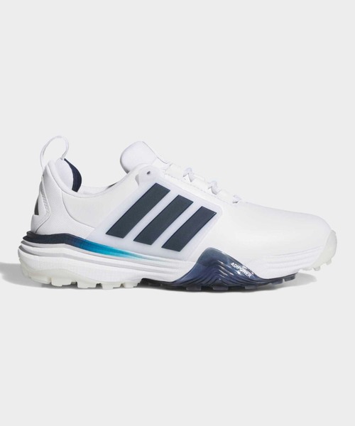 adidas(アディダス)の「アディパワー 26 スパイクレス ゴルフ / ADIPOWER 26 SPIKELESS GOLF SHOES【adidas Golf/アディダスゴルフ】(スニーカー・レディース・ホワイト×ブルー・24.5cm/23.5cm/24.0cm/22.0cm/22.5cm/23.0cm/25.0cm/25.5cm/26.0cm)」の1枚目の写真