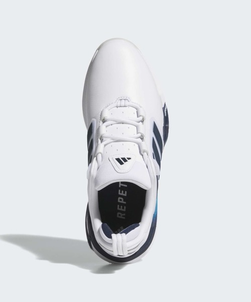 adidas(アディダス)の「アディパワー 26 スパイクレス ゴルフ / ADIPOWER 26 SPIKELESS GOLF SHOES【adidas Golf/アディダスゴルフ】(スニーカー・レディース・ホワイト×ブルー・24.5cm/23.5cm/24.0cm/22.0cm/22.5cm/23.0cm/25.0cm/25.5cm/26.0cm)」の2枚目の写真