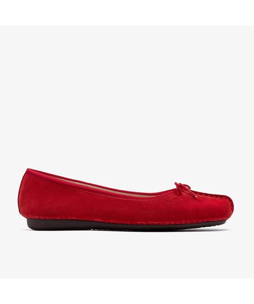 Clarks(クラークス)の「Freckle Ice/フレックルアイス(レッドスエード)(バレエシューズ・レディース・レッド・UK6/UK5.5/UK5/UK4.5/UK4/UK3.5/UK3)」の1枚目の写真