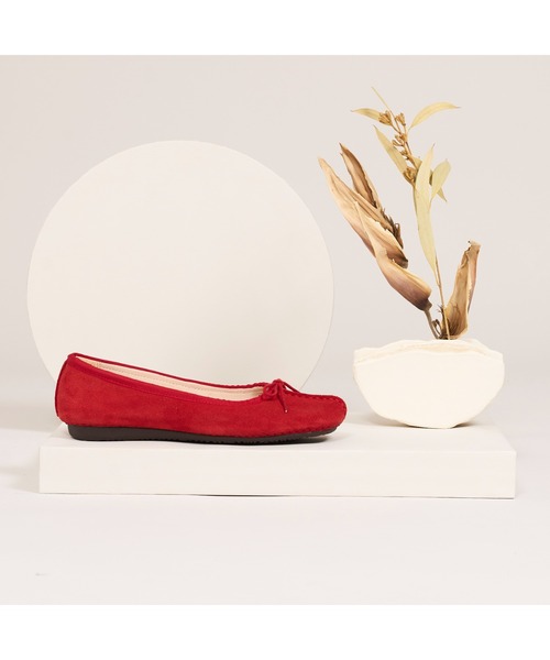 Clarks(クラークス)の「Freckle Ice/フレックルアイス(レッドスエード)(バレエシューズ・レディース・レッド・UK6/UK5.5/UK5/UK4.5/UK4/UK3.5/UK3)」の3枚目の写真