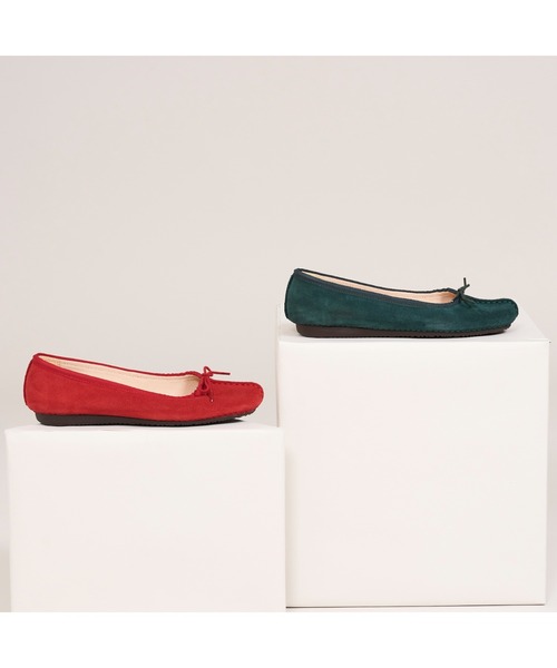 Clarks(クラークス)の「Freckle Ice/フレックルアイス(レッドスエード)(バレエシューズ・レディース・レッド・UK6/UK5.5/UK5/UK4.5/UK4/UK3.5/UK3)」の4枚目の写真