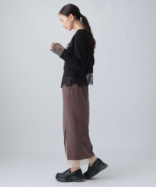 LEPSIM(レプシィム)の「パターンメッシュレースカーディガン 1044469(カーディガン/ボレロ・レディース・グレー/ブラウン/ブラック・FREE)」の20枚目の写真