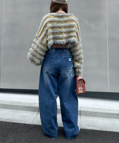 HELLO.SANFRANCISCO（ハローサンフランシスコ）の「【HELLO.SANFRANCISCO】フラワーコード刺繍ボリュームデニム（デニムパンツ・レディース・ベージュ/ブルー・SMALL/MEDIUM）」の18枚目の写真