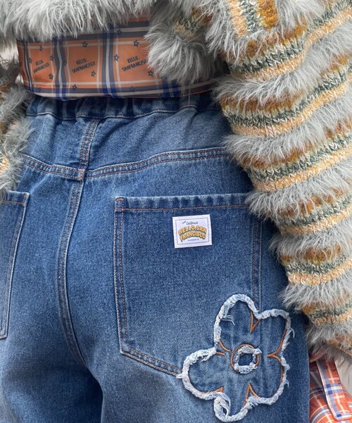 HELLO.SANFRANCISCO（ハローサンフランシスコ）の「【HELLO.SANFRANCISCO】フラワーコード刺繍ボリュームデニム（デニムパンツ・レディース・ベージュ/ブルー・SMALL/MEDIUM）」の20枚目の写真