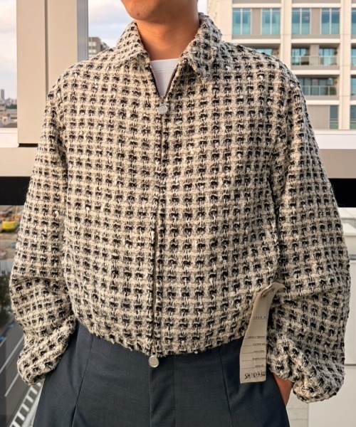 SHINYAKOZUKA（シンヤコヅカ）の「別注 kappogi sleeve（ブルゾン・メンズ・ホワイト/ブラック・SMALL/MEDIUM/LARGE）」の14枚目の写真