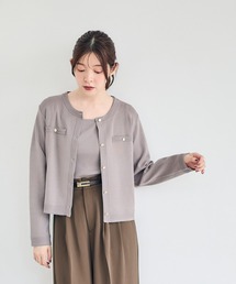 ベーシッククルーネックカーディガン