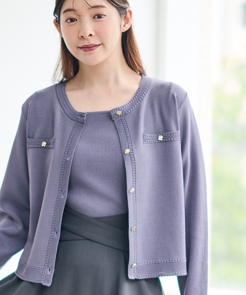 12Twelve Agenda(トゥエルブ アジェンダ)の「ベーシッククルーネックカーディガン(カーディガン/ボレロ・レディース・チャコールグレー/ブラウン/ブラック/アイボリー・M)」の12枚目の写真