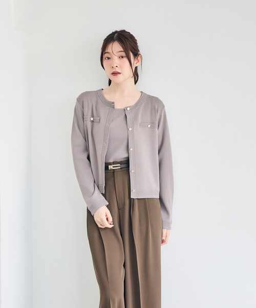 12Twelve Agenda(トゥエルブ アジェンダ)の「ベーシッククルーネックカーディガン(カーディガン/ボレロ・レディース・チャコールグレー/ブラウン/ブラック/アイボリー・M)」の17枚目の写真