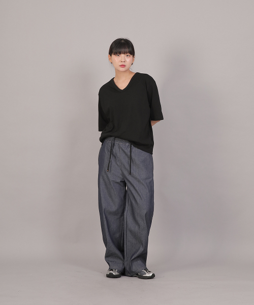 SAINTCREW(セントクルー)の「オーバーサイズ16sコットンVネック半袖TシャツRVM-8A11ブラック(Tシャツ/カットソー・レディース・その他・FREE)」の5枚目の写真