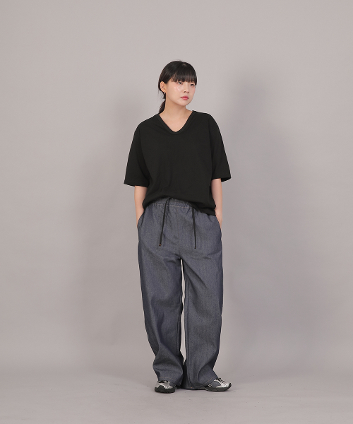 SAINTCREW(セントクルー)の「オーバーサイズ16sコットンVネック半袖TシャツRVM-8A11ブラック(Tシャツ/カットソー・レディース・その他・FREE)」の6枚目の写真