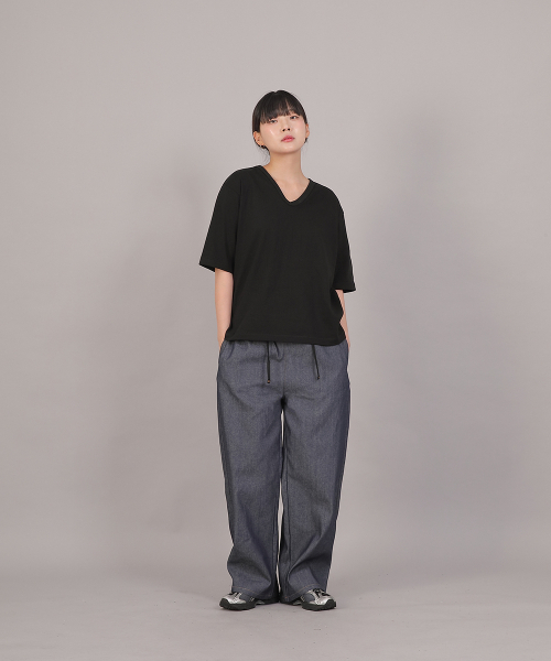 SAINTCREW(セントクルー)の「オーバーサイズ16sコットンVネック半袖TシャツRVM-8A11ブラック(Tシャツ/カットソー・レディース・その他・FREE)」の8枚目の写真