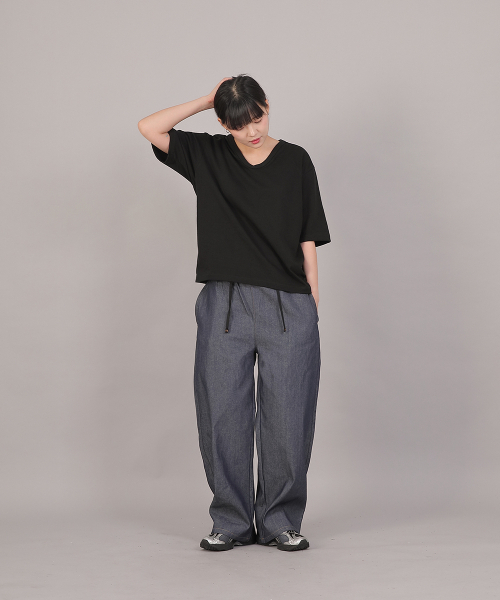 SAINTCREW(セントクルー)の「オーバーサイズ16sコットンVネック半袖TシャツRVM-8A11ブラック(Tシャツ/カットソー・レディース・その他・FREE)」の9枚目の写真