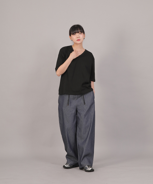 SAINTCREW(セントクルー)の「オーバーサイズ16sコットンVネック半袖TシャツRVM-8A11ブラック(Tシャツ/カットソー・レディース・その他・FREE)」の10枚目の写真