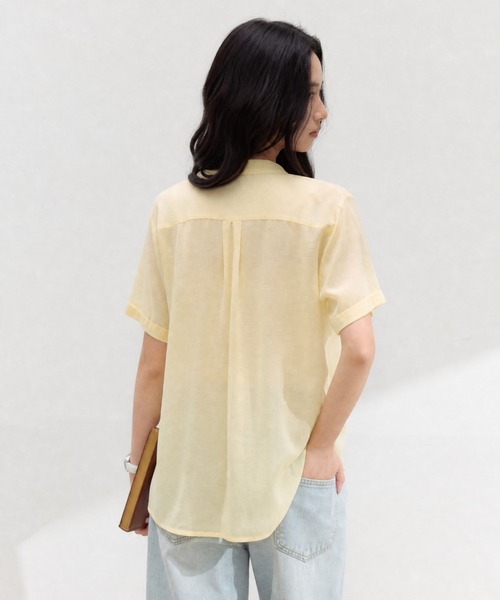 JOCOSA(ジョコサ)の「リネン混 シアーシャツ(シャツ/ブラウス・レディース・ライトブルー/レモンイエロー/ブラウン/ホワイト・L/M)」の18枚目の写真