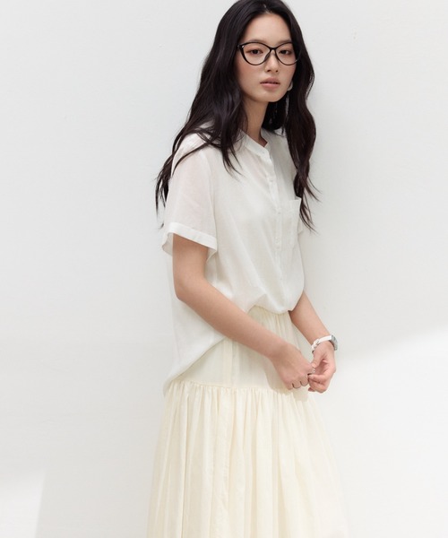 JOCOSA(ジョコサ)の「リネン混 シアーシャツ(シャツ/ブラウス・レディース・ライトブルー/レモンイエロー/ブラウン/ホワイト・L/M)」の20枚目の写真