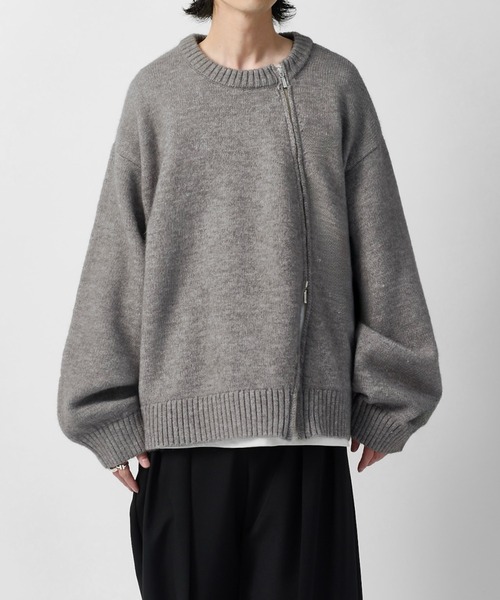 Lui's(ルイス)の「【Neucon】TWIST-ZIP DESIGN OVER KNIT / ツイストジップデザインオーバーニット(ニット/セーター・メンズ・グレー/ネイビー/ブラック・2/1)」の18枚目の写真