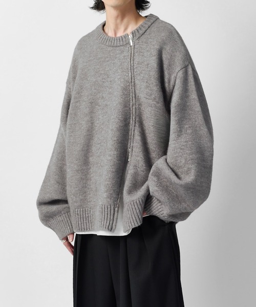 Lui's(ルイス)の「【Neucon】TWIST-ZIP DESIGN OVER KNIT / ツイストジップデザインオーバーニット(ニット/セーター・メンズ・グレー/ネイビー/ブラック・2/1)」の19枚目の写真