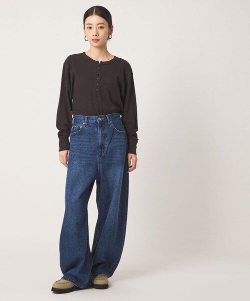 HANES(ヘインズ)の「【別注】<Hanes×CITEN>ワッフルヘンリートップ(Tシャツ/カットソー・レディース・ホワイト/レッド/ダークブラウン・FREE)」の5枚目の写真