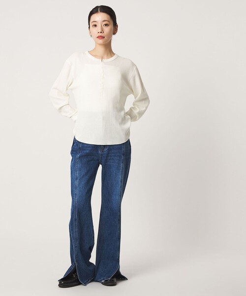 HANES(ヘインズ)の「【別注】<Hanes×CITEN>ワッフルヘンリートップ(Tシャツ/カットソー・レディース・ホワイト/レッド/ダークブラウン・FREE)」の7枚目の写真