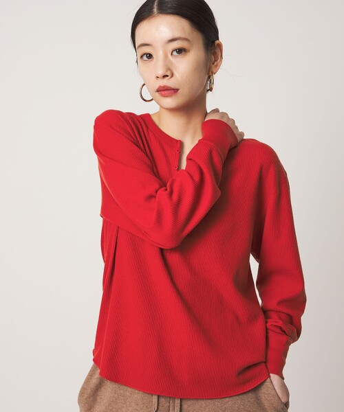 HANES(ヘインズ)の「【別注】<Hanes×CITEN>ワッフルヘンリートップ(Tシャツ/カットソー・レディース・ホワイト/レッド/ダークブラウン・FREE)」の8枚目の写真