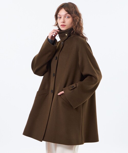 MACKINTOSH PHILOSOPHY（ﾏｯｷﾝﾄｯｼｭ ﾌｨﾛｿﾌｨｰ）の「【予約販売】【WELBURY(ウェルベリー)】ウールメルトン（ステンカラーコート・レディース・ダークネイビー/グレー系その他2/ブラウン系その他4/レッド系その他2・38/36）」の2枚目の写真