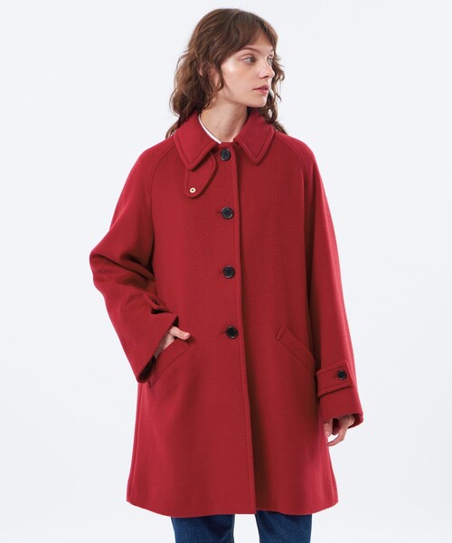 MACKINTOSH PHILOSOPHY（ﾏｯｷﾝﾄｯｼｭ ﾌｨﾛｿﾌｨｰ）の「【予約販売】【WELBURY(ウェルベリー)】ウールメルトン（ステンカラーコート・レディース・ダークネイビー/グレー系その他2/ブラウン系その他4/レッド系その他2・38/36）」の4枚目の写真