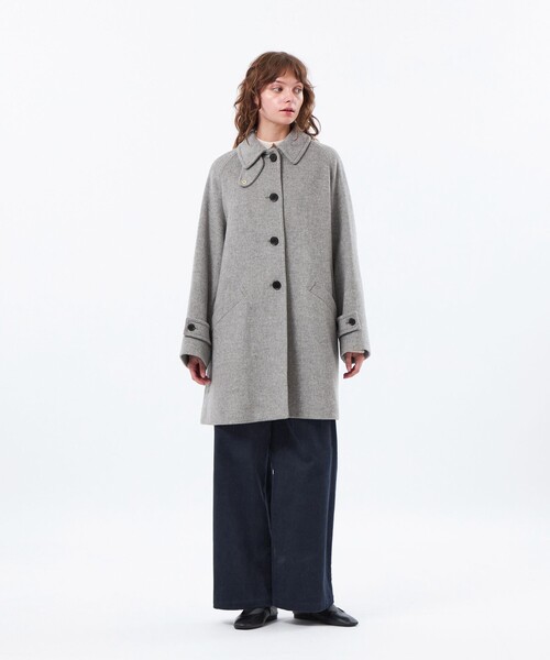 MACKINTOSH PHILOSOPHY（ﾏｯｷﾝﾄｯｼｭ ﾌｨﾛｿﾌｨｰ）の「【予約販売】【WELBURY(ウェルベリー)】ウールメルトン（ステンカラーコート・レディース・ダークネイビー/グレー系その他2/ブラウン系その他4/レッド系その他2・38/36）」の5枚目の写真