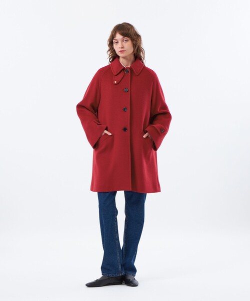 MACKINTOSH PHILOSOPHY（ﾏｯｷﾝﾄｯｼｭ ﾌｨﾛｿﾌｨｰ）の「【予約販売】【WELBURY(ウェルベリー)】ウールメルトン（ステンカラーコート・レディース・ダークネイビー/グレー系その他2/ブラウン系その他4/レッド系その他2・38/36）」の6枚目の写真