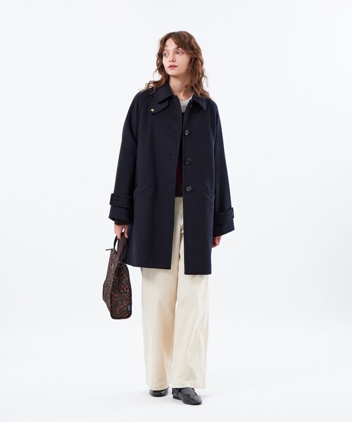 MACKINTOSH PHILOSOPHY（ﾏｯｷﾝﾄｯｼｭ ﾌｨﾛｿﾌｨｰ）の「【予約販売】【WELBURY(ウェルベリー)】ウールメルトン（ステンカラーコート・レディース・ダークネイビー/グレー系その他2/ブラウン系その他4/レッド系その他2・38/36）」の8枚目の写真