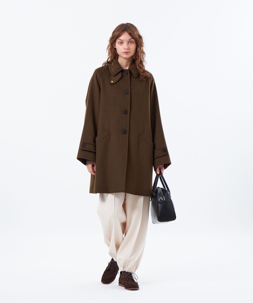 MACKINTOSH PHILOSOPHY（ﾏｯｷﾝﾄｯｼｭ ﾌｨﾛｿﾌｨｰ）の「【予約販売】【WELBURY(ウェルベリー)】ウールメルトン（ステンカラーコート・レディース・ダークネイビー/グレー系その他2/ブラウン系その他4/レッド系その他2・38/36）」の9枚目の写真