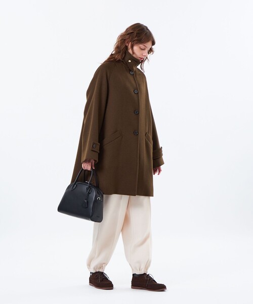 MACKINTOSH PHILOSOPHY（ﾏｯｷﾝﾄｯｼｭ ﾌｨﾛｿﾌｨｰ）の「【予約販売】【WELBURY(ウェルベリー)】ウールメルトン（ステンカラーコート・レディース・ダークネイビー/グレー系その他2/ブラウン系その他4/レッド系その他2・38/36）」の10枚目の写真