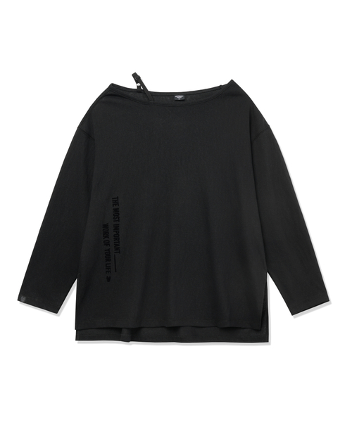 LIFE WORK(ライフワーク)の「レディース ヴィンテージアンバランス長袖Tシャツ(Tシャツ/カットソー・レディース・ダークブラウン/ブラック・FREE)」の1枚目の写真
