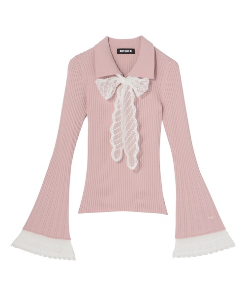 MARY QUANT(マリークワント)の「レースフレアスリーブ プルオーバー(Tシャツ/カットソー・レディース・ピンク/グレー/ブラック・M)」の9枚目の写真