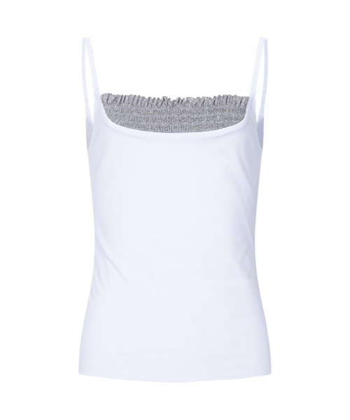 PLEASENOFOLLOW（プリーズノーフォロー）の「Isla Smocked Sleeveless Top (White)（Tシャツ/カットソー・レディース・その他・FREE）」の2枚目の写真