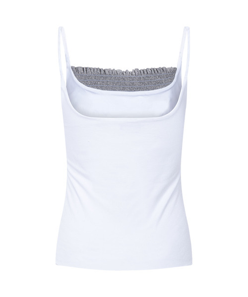 PLEASENOFOLLOW（プリーズノーフォロー）の「Isla Smocked Sleeveless Top (White)（Tシャツ/カットソー・レディース・その他・FREE）」の3枚目の写真