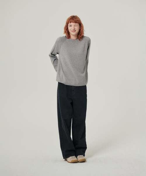 FLATWAVE IN SEOUL(フラットウェーブインソウル)の「MAREL ルーズフィット ラウンドネックニット グレー(ニット/セーター・レディース・その他・FREE)」の4枚目の写真
