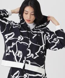【PEARLY GATES】Wハニカムストレッチフルジップフーディ <変形ウサギ柄> (WOMENS)