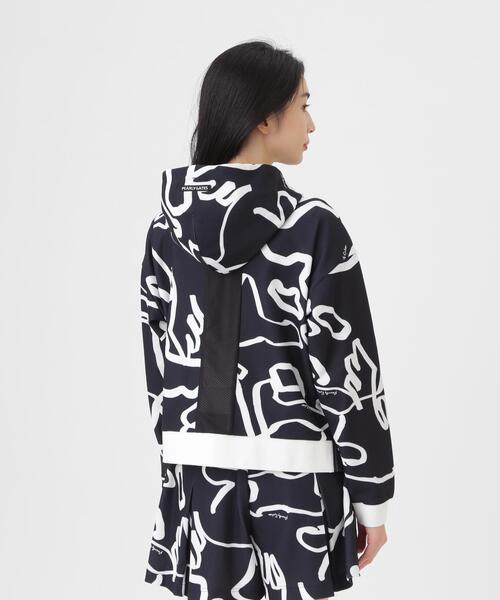 PEARLY GATES(パーリーゲイツ)の「【PEARLY GATES】Wハニカムストレッチフルジップフーディ <変形ウサギ柄> (WOMENS)(スウェット・レディース・ダークインディゴブルー・MEDIUM)」の9枚目の写真