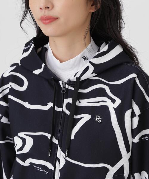 PEARLY GATES(パーリーゲイツ)の「【PEARLY GATES】Wハニカムストレッチフルジップフーディ <変形ウサギ柄> (WOMENS)(スウェット・レディース・ダークインディゴブルー・MEDIUM)」の10枚目の写真