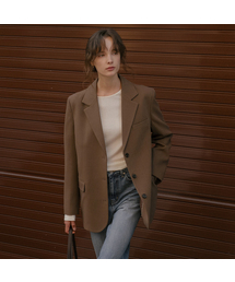 Wool blend tailored jacket [TIFA06JK03]_Brown