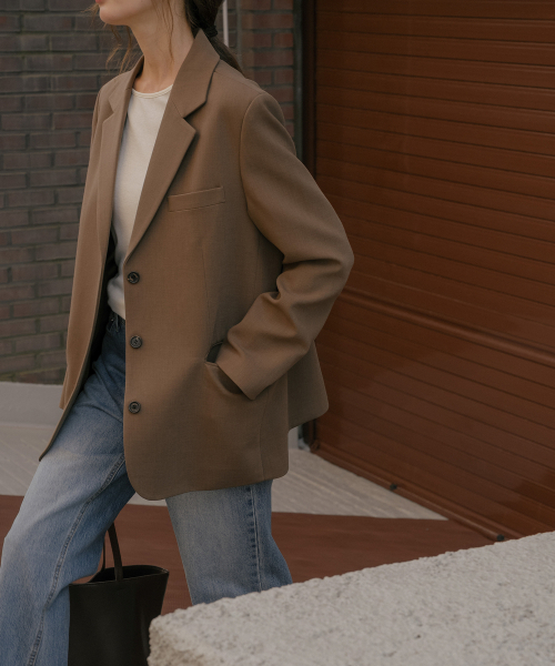 TILL I DIE（ティルアイダイ）の「Wool blend tailored jacket [TIFA06JK03]_Brown（テーラードジャケット・レディース・ブラウン・FREE）」の2枚目の写真