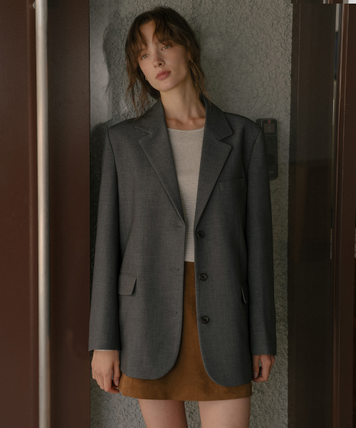 TILL I DIE（ティルアイダイ）の「Wool blend tailored jacket [TIFA06JK03]_Brown（テーラードジャケット・レディース・ブラウン・FREE）」の3枚目の写真