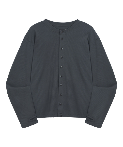 ENDOOR（エンドア）の「CADENCE フィンガーホールカーディガン（ダークグレー）（カーディガン/ボレロ・レディース・ダークグレー・LARGE/MEDIUM）」の6枚目の写真
