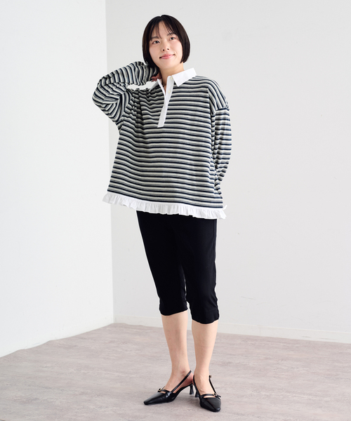 U by SPICK&SPAN(ユーバイスピックアンドスパン)の「《追加》ストレッチサブリナパンツ(その他パンツ・レディース・ブラック・36/38)」の8枚目の写真