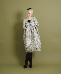 1151 Botanical jacquard dress