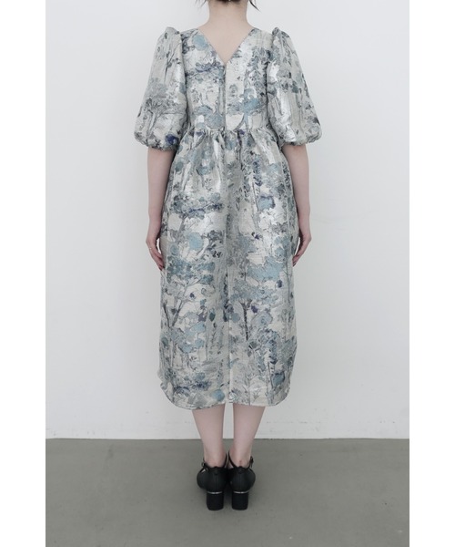 et.UNiVER(エトユニベール)の「1151 Botanical jacquard dress(ドレス・レディース・グレー/ブラウン/ブルー・M-Long/MEDIUM/M-Short)」の14枚目の写真