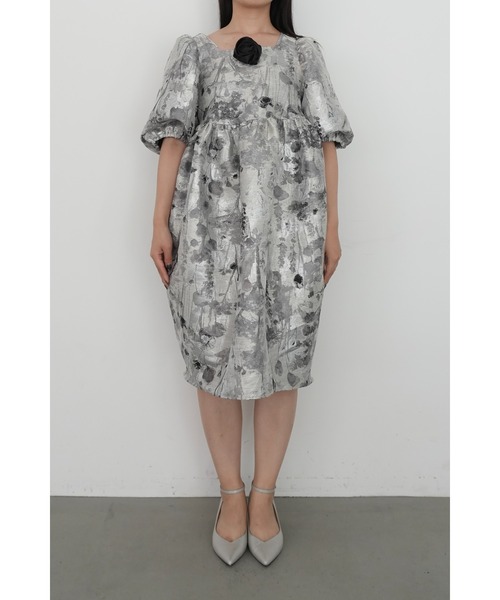 et.UNiVER(エトユニベール)の「1151 Botanical jacquard dress(ドレス・レディース・グレー/ブラウン/ブルー・M-Long/MEDIUM/M-Short)」の18枚目の写真